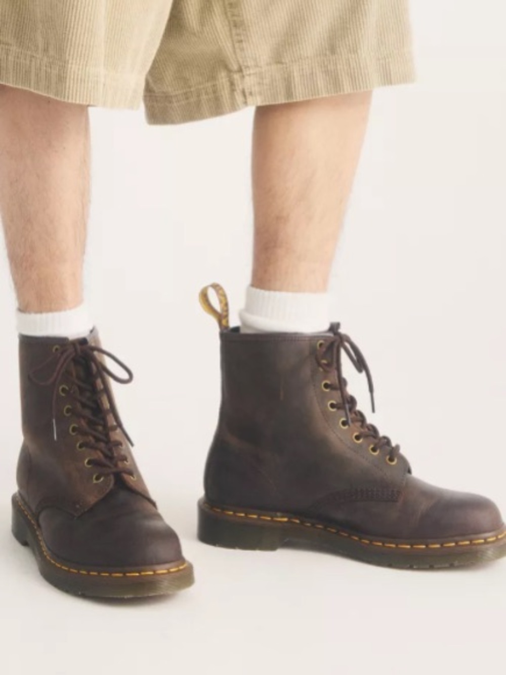 Dr. Martens 1460 8-Eye Boots — Brown “Crazy Horse” Leather